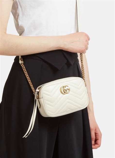 gucci marmont matelasse white|Gucci Marmont matelassé shoulder bag.